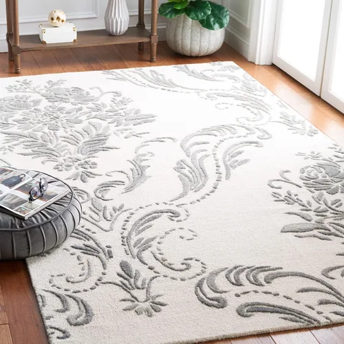 Miniatura 11 de SAFAVIEH Jardin Collection - Alfombra de área de 5 x 8 pies, color negro, lana hecha a mano, ideal para zonas de alto tráfico en sala de estar
