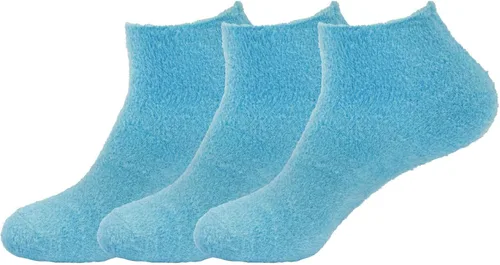 Miniatura 32 de BambooMN Calcetines de spa de nailon mullidos con infusión de aloe para mujer, talla 4-8, aguamarina, 3 pares