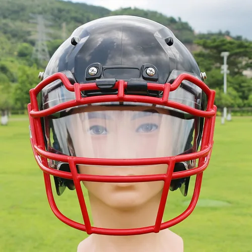Miniatura 6 de Juego de visera de fútbol con casco de fútbol y protector bucal para jóvenes y adultos, revo transparente