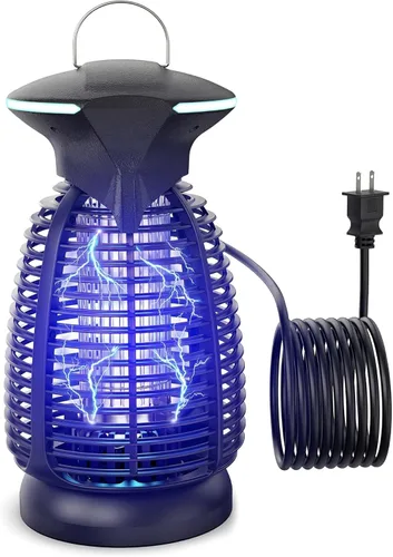 Exterminador eléctrico de insectos al aire libre – 4200 V de alto voltaje insecto asesino impermeable luz LED para mosquitos, mosca, patio, porche,