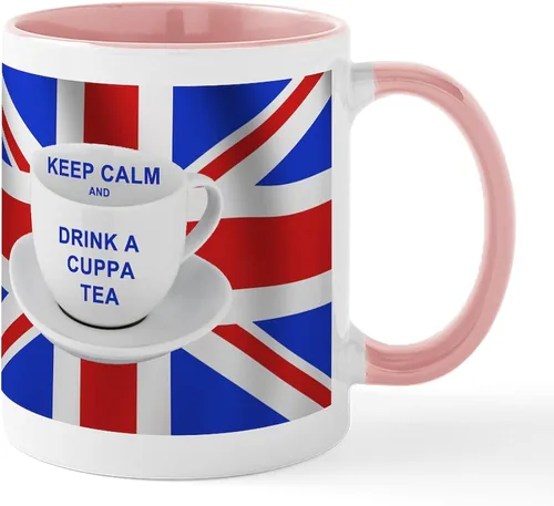 Miniatura 55 de CafePress Born American, British By Hea Taza de café de cerámica de 11 oz (11.0 fl oz)