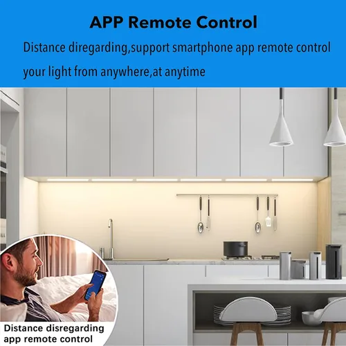 Miniatura 4 de Tira de luces LED regulables para debajo del mostrador, luz cálida, luz diurna, barra de luz ajustable blanca fría, compatible con Alexa, Google