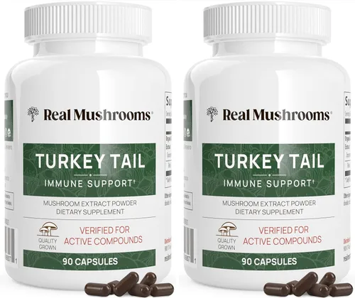 Miniatura 10 de Real Mushrooms Cápsulas de Cola de Pavo – Extracto de Hongo Orgánico para el Bienestar y Ritmo Diario – Vegano, Sin GMO, Sin Rellenos Extracto