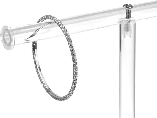 Miniatura 5 de MOOCA Organizador de joyas de acrílico transparente de lujo, soporte de pulsera de barra en T de 2 niveles, soporte de collar acrílico, soporte