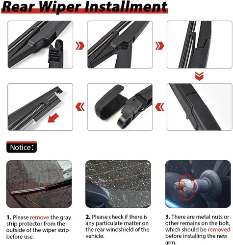 Miniatura 7 de Reemplazo de la cuchilla del brazo del limpiaparabrisas trasero para Jeep Grand Cherokee 2014 2015 2016 2017 2018 2019 2020 2021 2022 OE: 68197131AA