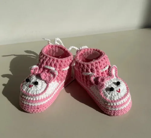 Miniatura 6 de DFXIU Botines de bebé recién nacido, transpirables y cómodos, a mano, de ganchillo, suave, de dibujos animados, para bebés de 0 a 1 año