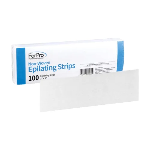 ForPro Professional Collection Tiras depiladoras no tejidas, blancas, resistentes al desgarro, tiras precortadas para depilación, 3 pulgadas de