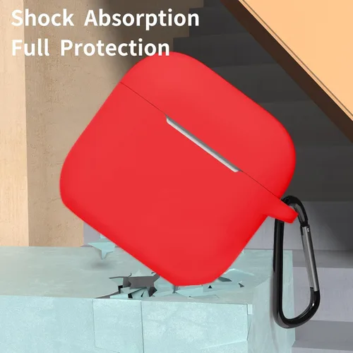 Miniatura 6 de Funda para AirPods 4, funda de silicona compatible con Apple AirPods de 4ª generación, color rojo