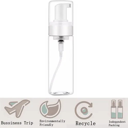Miniatura 6 de Botella dispensadora de espuma, 3 botellas vacías transparentes de 7 onzas líquidas, botella de espuma de plástico, botella de jabón de viaje