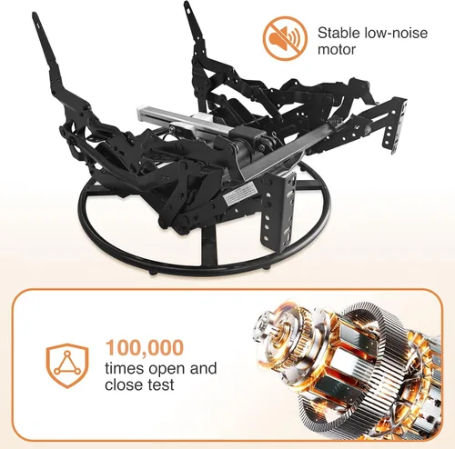 Miniatura 8 de Welzona Mecedora giratoria eléctrica, mecedora giratoria de 360°, mecedora de cuero sintético, silla eléctrica de posición infinita para adultos