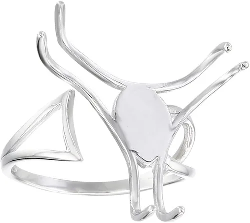 Miniatura 7 de Anillo de garra de plata de ley 925 con ajuste de base de anillo en blanco para ajuste de piedras preciosas irregulares, joyería hecha a mano