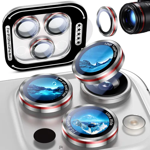 Miniatura 34 de Uyiton para iPhone 17 Pro Max/17 Pro/16 Pro Max/16 Pro/15 Pro Max/15 Pro/14 Pro Max/14 Pro Protector de lente de cámara - Cubierta de cámara