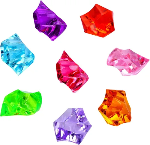 Miniatura 6 de 180-190 gemas falsas acrílicas multicolores, rocas de hielo trituradas, joyas de plástico para rellenos de jarrones, dispersión de mesa, relleno