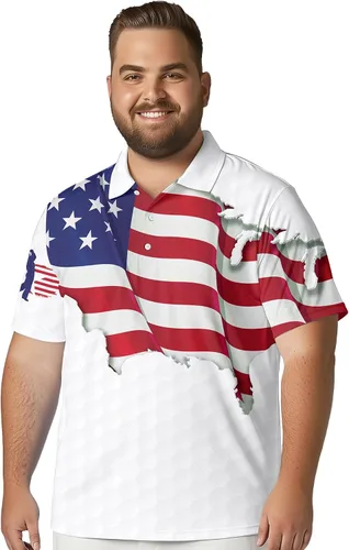 Miniatura 4 de PAGYMO Camisas de golf para hombre, con estampado divertido y loco hawaiano
