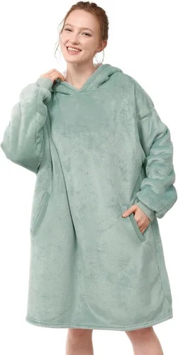 Miniatura 12 de LetsFunny Manta con Capucha, Sudadera Manta de Forro Polar Sherpa de Gran Tamaño Usable, Súper Suave Cálida y Acogedora con Bolsillo Gigante, Girasol