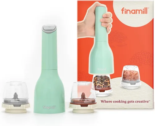 Miniatura 11 de FinaMill Molinillo de Especias Clásico a Batería – Juego de Molinillo de Sal y Pimienta Operado por Batería, Incluye 2 Cápsulas de Especias