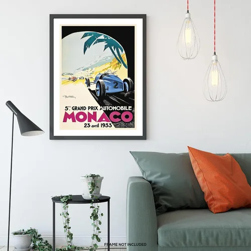 Miniatura 7 de Grand Prix de Mónaco 1933 - Impresión artística vintage de carreras – Arte de pared de coche clásico, póster retro de carreras de automóviles