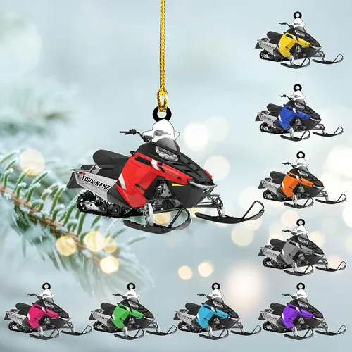 Miniatura 17 de Zapatos de motos de nieve personalizados personalizados adorno de Navidad de acrílico para amantes de motos de nieve (SM 1)
