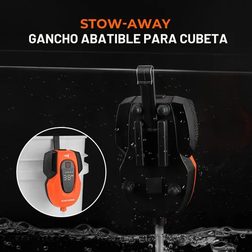 Miniatura 7 de KastKing Li3 Aireador Recargable para Cebo Vivo, Batería de Iones de Litio, Pantalla LCD de Tiempo de Ejecución, Piedra de Aireación Grande