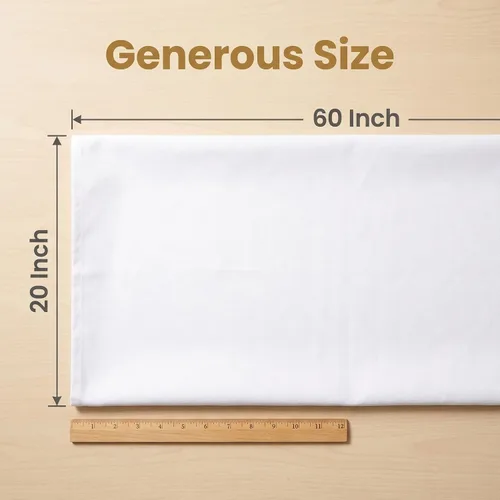 Miniatura 4 de iNee 100% Tela de Algodón para Bordado, Tela de Bordado de Algodón, 20 por 60 Pulgadas, Blanco