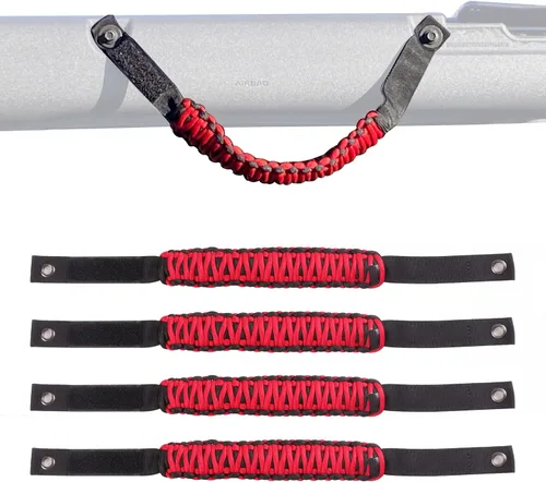Miniatura 10 de Manijas de Agarre para Barra Antivuelco de Paracord para Accesorios Ford Bronco 2021 2022 2023 2024 2025 2 Puertas 4 Puertas, Paquete de 4 (Negro)
