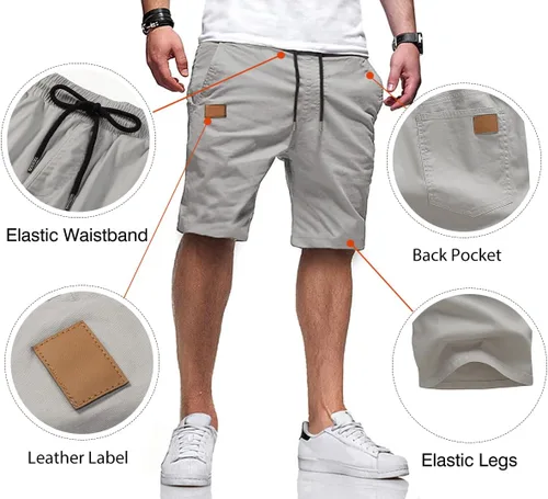 Miniatura 4 de JMIERR Men's Casual Shorts - Cotton Drawstring Summer Beach Stretch Twill Chino Golf Shorts