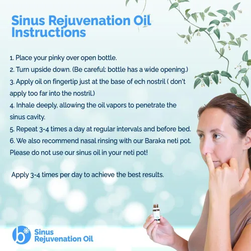 Miniatura 4 de Baraka Aceite de rejuvenecimiento sinusal – Mezcla de 6 aceites esenciales orgánicos para una respiración nasal clara, alivia la presión sinusal