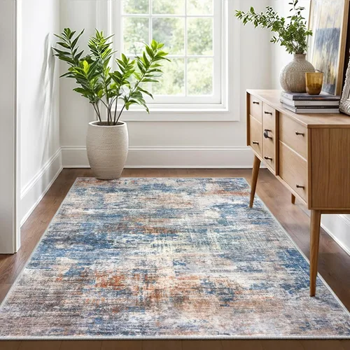 Miniatura 563 de IOHOUZE Alfombra abstracta lavable de 3 x 12 pies para pasillos, antideslizante para cocina, camino de entrada de lana sintética para interiores