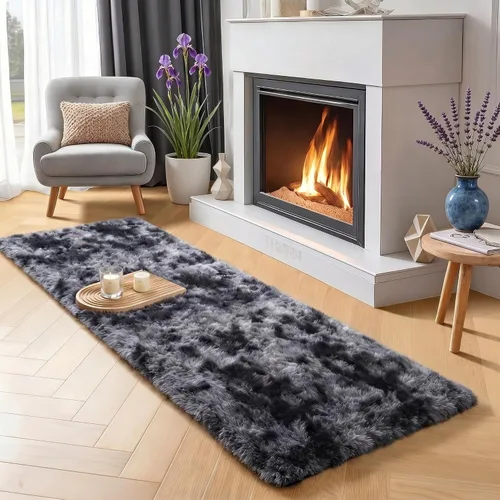 Miniatura 9 de PAGISOFE Alfombras grises lavables para sala de estar, dormitorio, alfombra de 5 x 8 pies, alfombra de felpa suave y esponjosa para dormitorio, 2