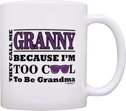 Miniatura 9 de ThisWear Regalo del Día de la Madre para Gigi Too Cool to Be a Grandma Gafas de sol Regalo de 11 oz Taza de café de cerámica Taza de té Blanco 11oz