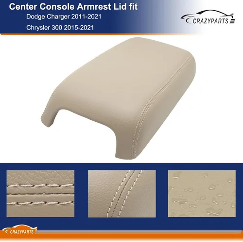 Miniatura 2 de CRAZYPARTS Tapa de reposabrazos de consola central compatible con Dodge Charger 2011-2021 Chrysler 300 2015-2021 Reemplaza# 1VT06DX9AI 1VT06DX9AH