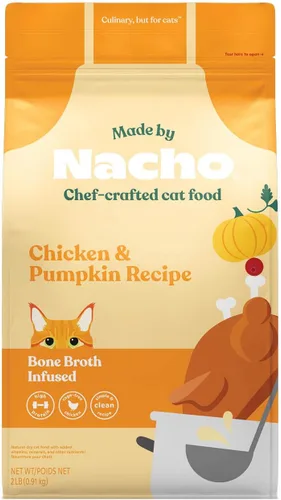 Miniatura 10 de Made by Nacho Dry Cat Kibble - Bolsa de 2 libras, comida prémium para gatos alta en proteínas y apta para granos, salmón y calabaza capturados