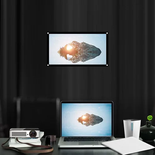 Pantalla de proyección para interiores y exteriores, 16:9 espesar portátil blanco proyector, pantalla de cortina de 40 a 120 pulgadas, pantalla de