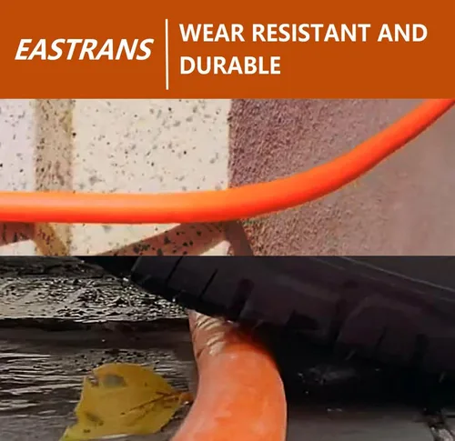Miniatura 4 de EASTRANS Manguera de jardín corta de 15 pies x 5/8 pulgadas, manguera de agua naranja resistente con conector de latón macizo de 3/4 pulgadas