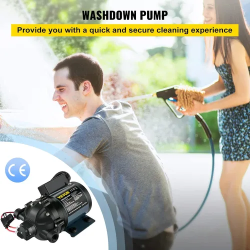 Miniatura 2 de VEVOR Bomba de Lavado, 12 V CC, 7 GPM 60 PSI, máx. 10 pies de elevación, bomba de agua autocebante, con válvula EPDM, colador universal de agua