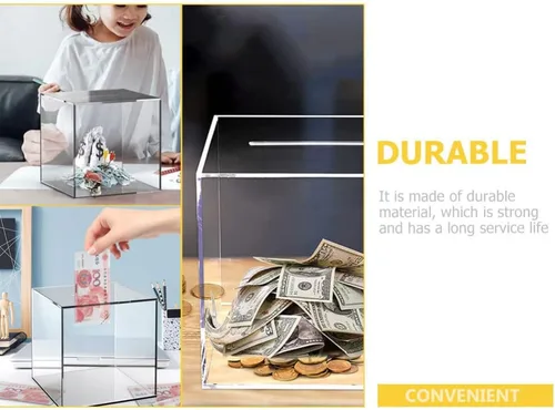 Miniatura 4 de 1 alcancía, caja de cambio de punta para niños y niñas, 4.7 x 4.7 x 4.7 in