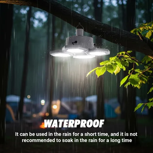 Miniatura 6 de Luz solar USB para campamento con control remoto, linterna plegable recargable, iluminación de 360°, impermeable, luces colgantes para tienda