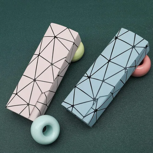 Miniatura 5 de Abwuulq - Funda de gafas deslumbrante celosía, funda protectora portátil para gafas, cubierta rígida para gafas de moda, unisex..