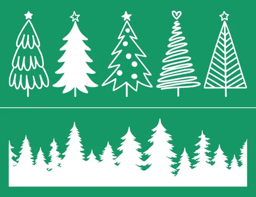 Miniatura 11 de DGAGA Plantillas de pantalla de seda autoadhesivas de Navidad con pasta de tiza, 17 unidades, plantilla de impresión de pantalla de invierno, pasta
