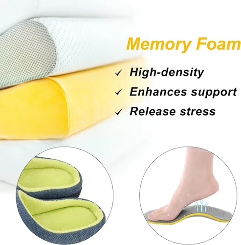 Miniatura 4 de Pantuflas de espuma viscoelástica para hombre, pantuflas de casa para hombre, cómodas y transpirables, textura de mezcla de algodón, forro