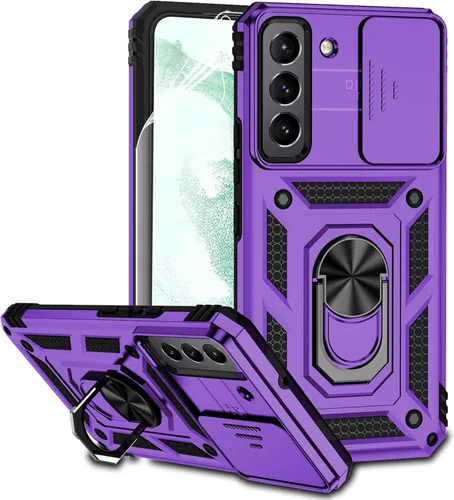 Miniatura 12 de Funda para Samsung Galaxy S22 con cubierta para lente de cámara, protector de pantalla HD, doble capa de grado militar probada contra caídas, Menta