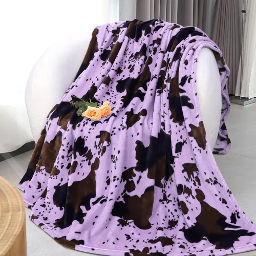Miniatura 38 de Manta ligera de forro polar suave rosa, manta pequeña y cálida para cama Manta vaquera-rosa