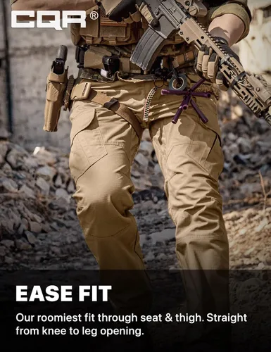 Miniatura 5 de CQR - Pantalones tácticos tipo cargo para hombre, tejido ripstop, resistentes al agua, ligeros, para uso diario, trabajo, senderismo o exteriores