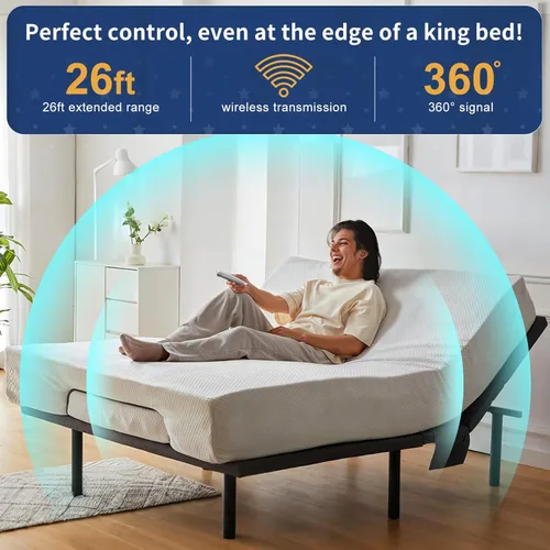 Miniatura 5 de Repuesto de mando a distancia para base de cama ajustable Tempurpedic Ergo/Ergo Extend, control remoto inalámbrico RF358A RF502A