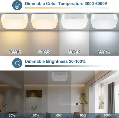 Miniatura 2 de Luz de techo recargable con sensor de movimiento WhitePoplar para interiores con control remoto, luz recargable con sensor de movimiento inalámbrica