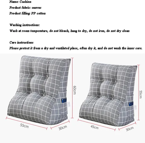 Miniatura 3 de SYTH Almohada de respaldo de cama, cojín de cuña triangular, almohada lumbar, respaldo tapizado de cabecero, soporte para sentarse en la cama