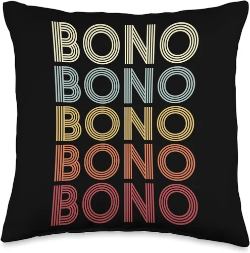 Bono Arkansas Bono AR Retro Vintage Almohada de texto, 16 x 16, multicolor