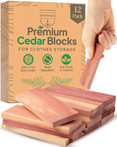 Bloques de cedro para almacenamiento de ropa, armarios y cajones - Alternativa natural a las bolas de naftalina para guardar la ropa - Repelente de
