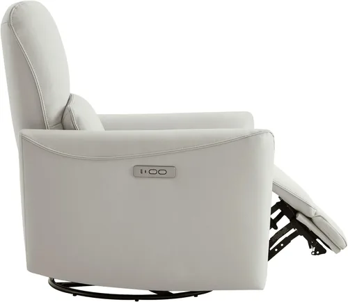 Miniatura 7 de CHITA Silla Reclinable Eléctrica Giratoria Deslizante, con Certificación FSC, Tapizada de Piel Sintética para Sala de Estar y Guardería, Sillón