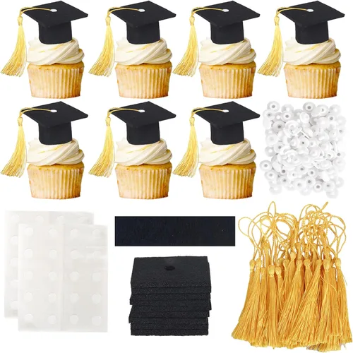 Miniatura 25 de 1 pieza de decoración para pastel de clase 2025 con purpurina, tapa de graduación 2025, decoración de pastel de felicitaciones para 2025, decoración